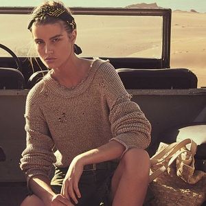 NWT, Free People Maverick Slouchy Sweater, Tan